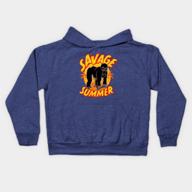 Savage Summer, with outline Kids Hoodie by Daily Detour